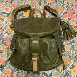 Lucky brand green leather backpack